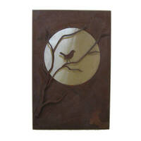 Moon Bird Box Metal Garden Wall Art