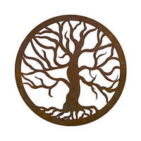 Tree Leafless Winter Round Metal Garden Wall 