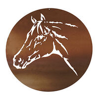 Horse  Head Round Metal Garden Wall Art