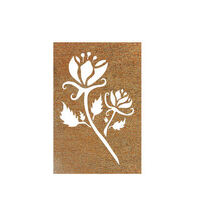 Mod Flower Metal Garden Wall Art Panel Two