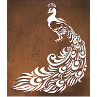 Peacock Metal Garden Wall Art Panel