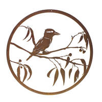 Kookaburra on Gum round metal wall art