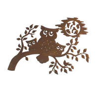 Three Owls Metal Garden Wall Art 