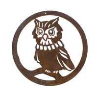 Small Round Owl Panel Wall Art